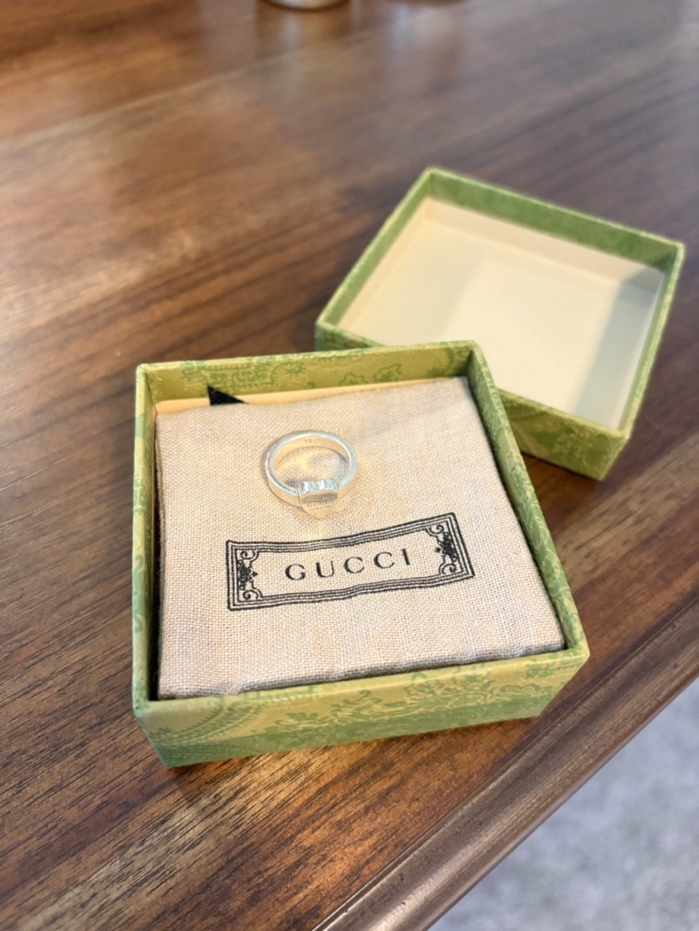 Gucci Silver Heart Pendant Ring - Picture 2 of 4